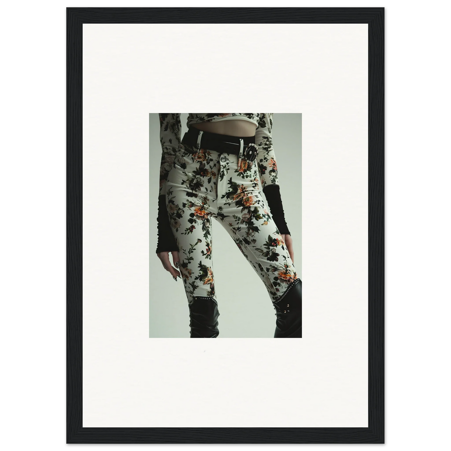 Floral-patterned trousers from Whispering Garden Couture for stylish room decor