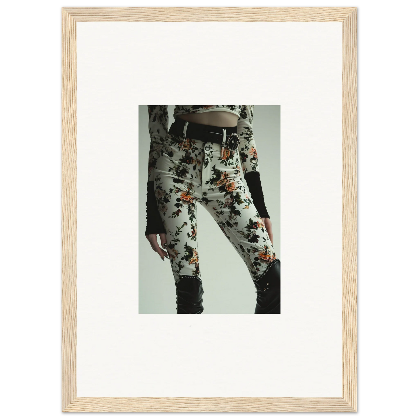 Floral print pants from Whispering Garden Couture, perfect for garden-inspired fashion