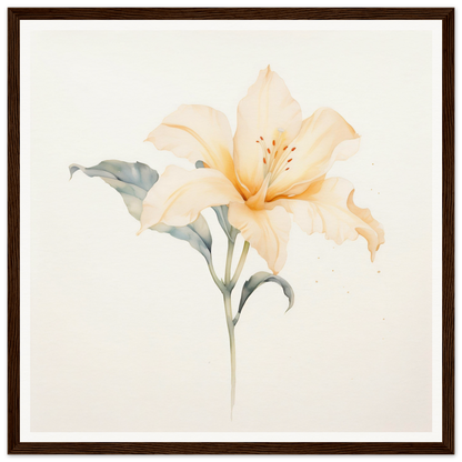 Delicate peach-colored lily with soft petals and visible stamen.