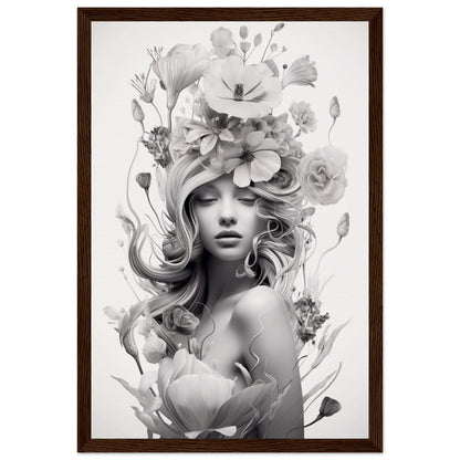 A high quality black and white print poster of the Flowers In Your Head The Oracle Windows™ Collection.