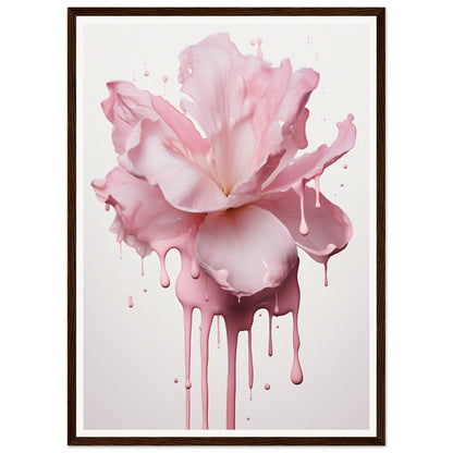 Pink flower with dripping paint effect.