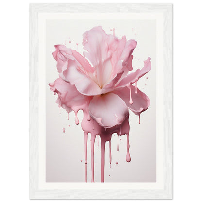 Pink flower with dripping paint effect.