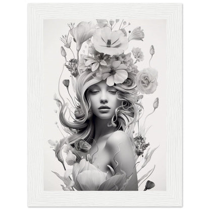 A high quality black and white print poster of the Flowers In Your Head The Oracle Windows™ Collection.