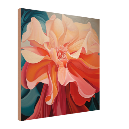A high-quality The Wild In The Flower Inspired By Georgia O'Keefe - Canvas Print with a textured wooden frame.