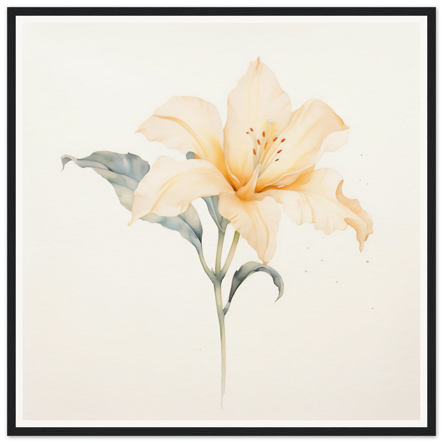 Delicate peach-colored lily with soft petals and visible stamen.