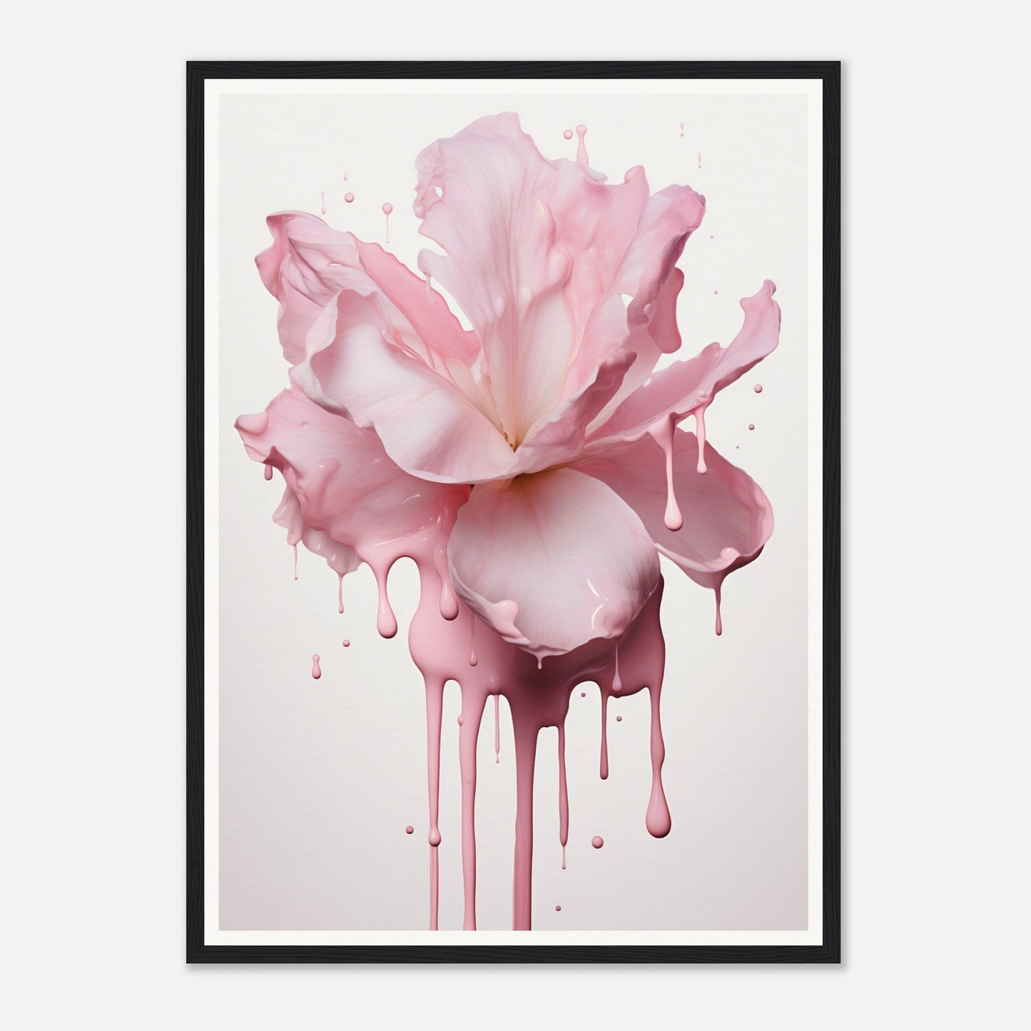 Pink flower with petals melting and dripping downward.