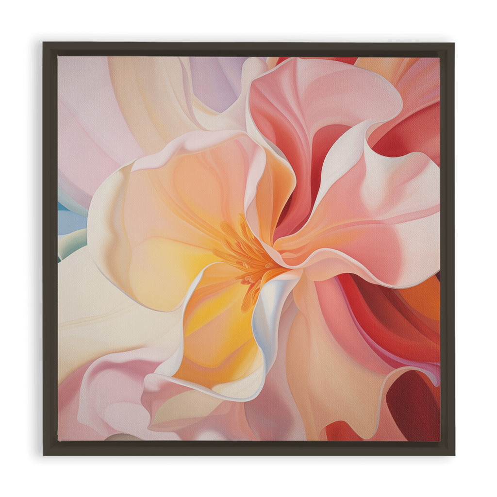 A Pinks And Poetry - Framed Canvas Wraps of a flower on canvas.
