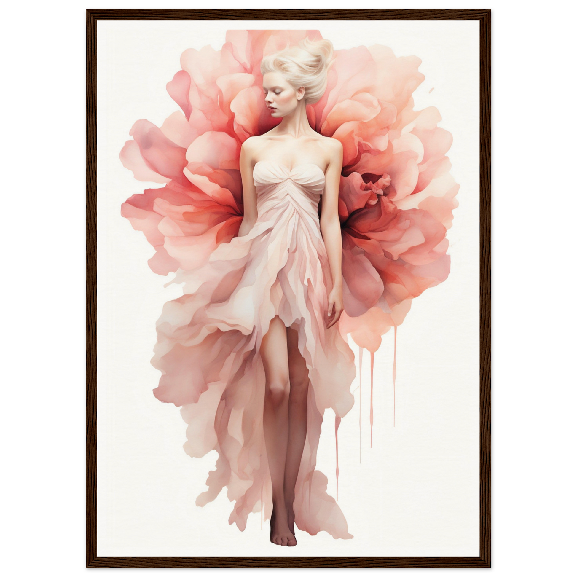 An image of a woman in a pink dress, perfect for transforming your space with Serenity The Oracle Windows™ Collection.