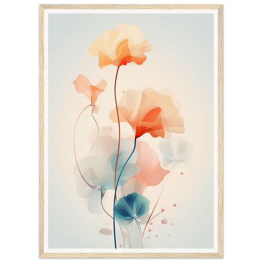 A high quality framed print of Flowers Abstract Geometry B The Oracle Windows™ Collection in blue and orange to transform your space.