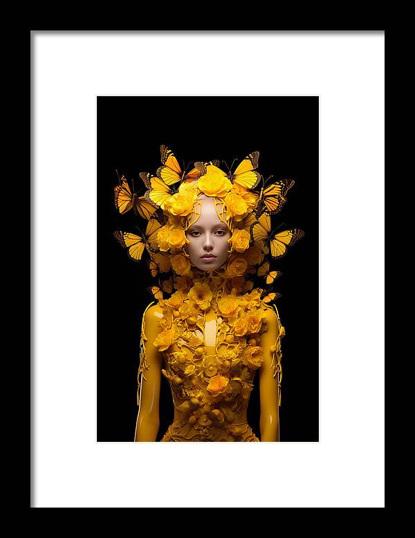 Flowers in your head - framed print - 6.5 x 10 / black /