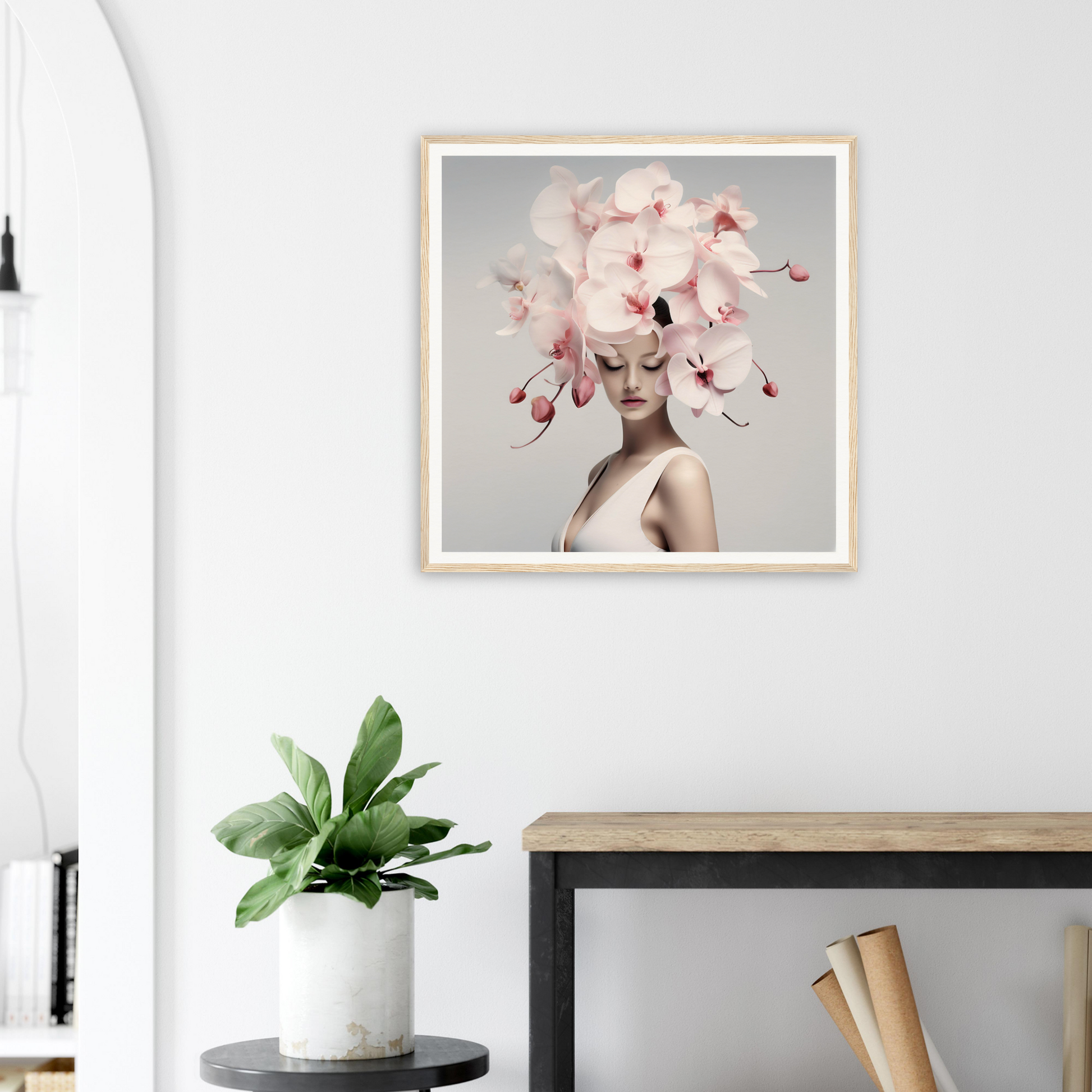 An image of Pink Dream Orchid Flower Head The Oracle Windows™ Collection, transformed into high-quality fashion wall art.