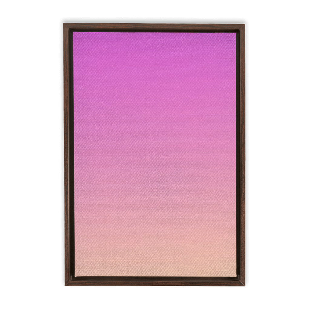 A California Pink Haze Gradient - Framed Traditional Stretched Canvas on a wall.