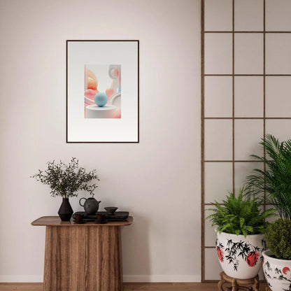 Framed wall art of soft pastel shapes, perfect for cosmic timeless room decor