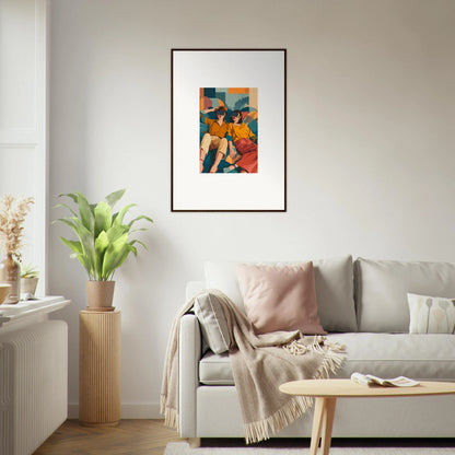 Framed abstract painting in vibrant colors, perfect for room decor and Matrix Enigma lovers