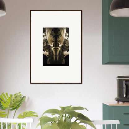 Framed wall art featuring symmetrical sepia-toned elegance quandary for stylish room decor