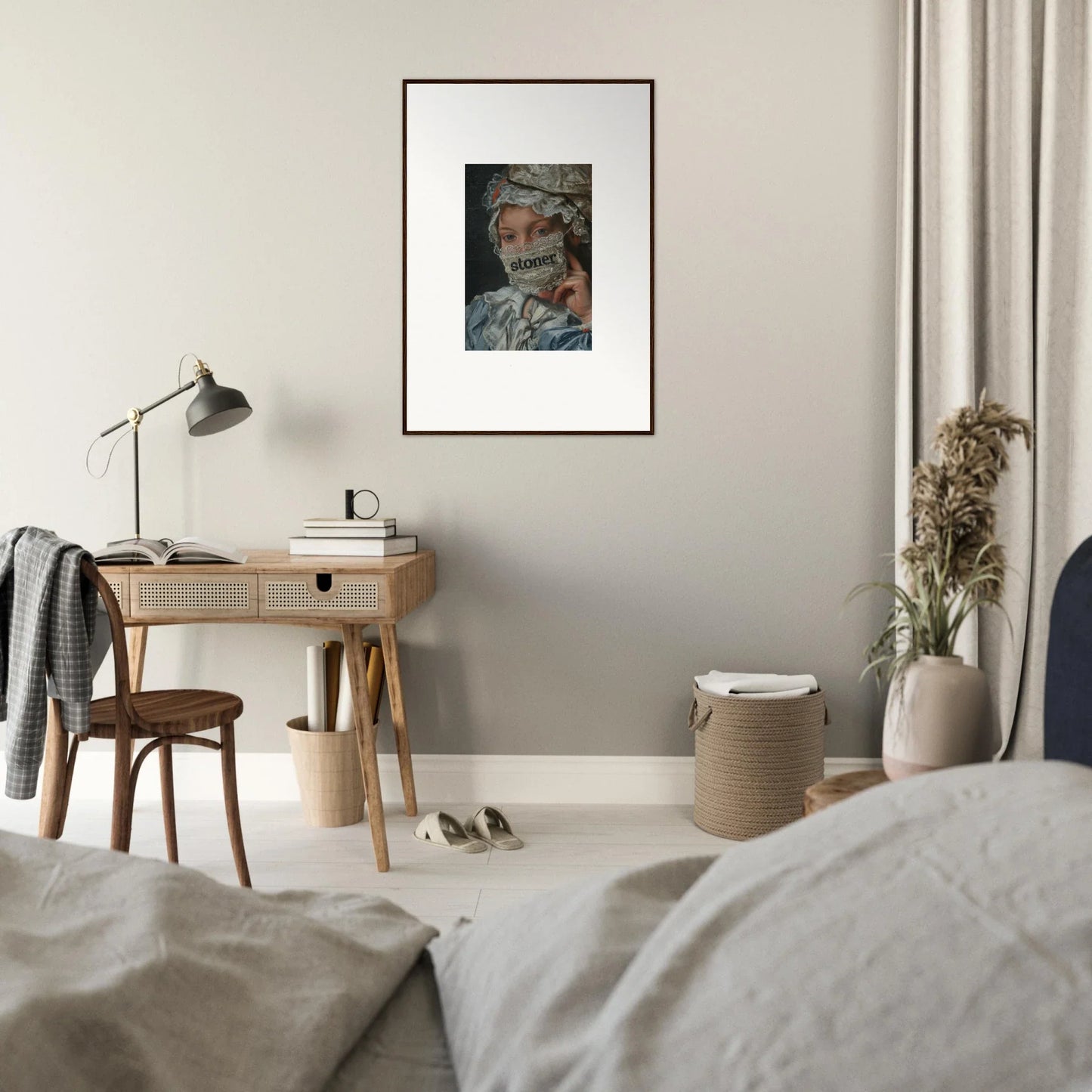 Framed abstract portrait of Metamorphose Bliss, stylish room decor and wall art