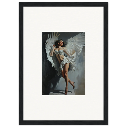 Framed wall art of an angelic figure for bliss effervescent room decor