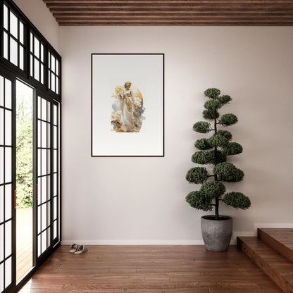 Framed wall art of an angelic figure in soft colors for Blossom Dream room decor