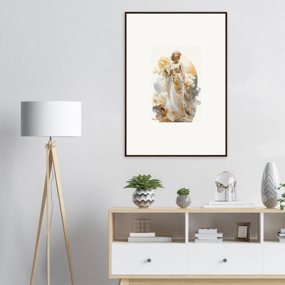 Framed wall art of an angelic figure in ethereal tones for a Blossom Dream room decor