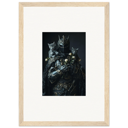 Framed wall art of cats with metallic objects for unique room decor