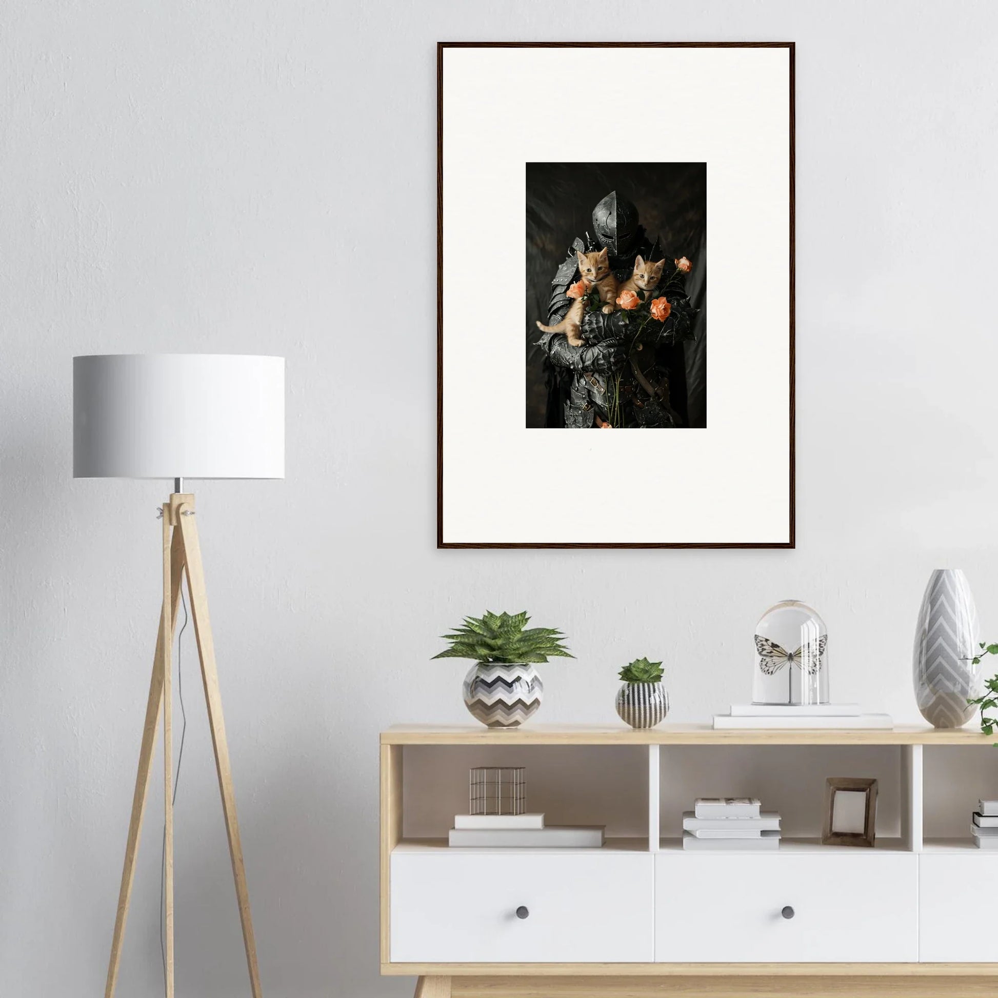 Framed wall art of a classical still life with fruits and flowers for room decor