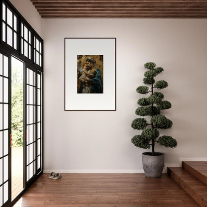 Framed wall art of classical figures in muted tones for elegant room decor