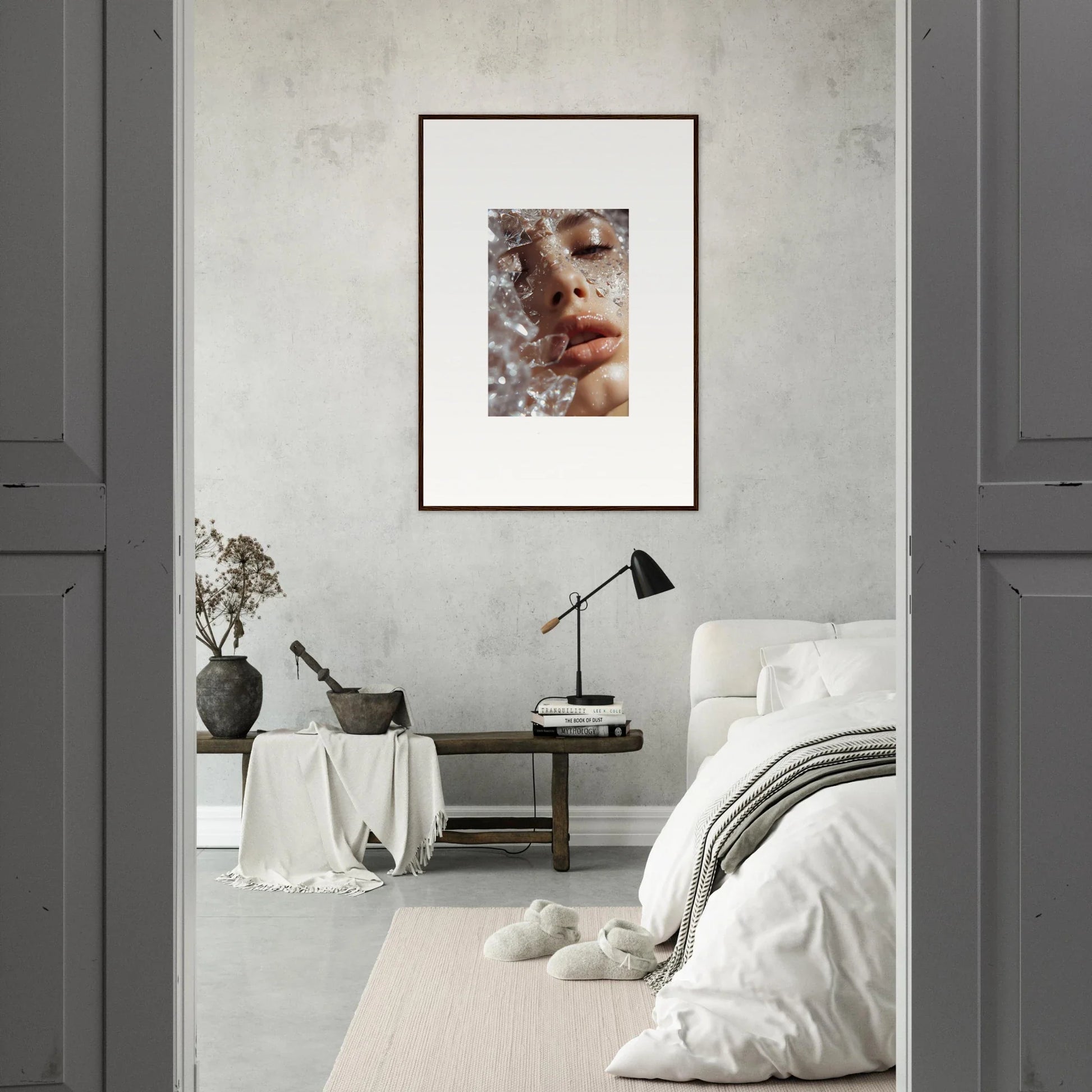 Framed wall art featuring a close-up of a face for your whispering dreamer room decor