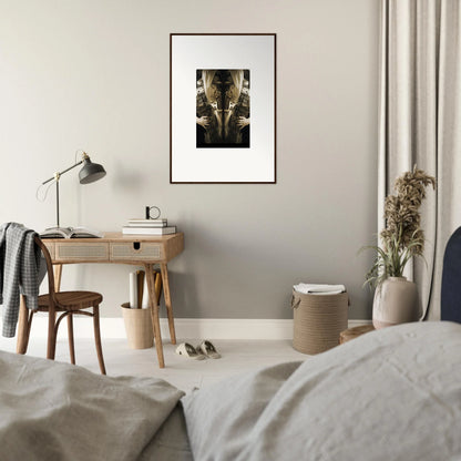 Framed wall art of a big cat’s face, perfect for elegance quandary room decor