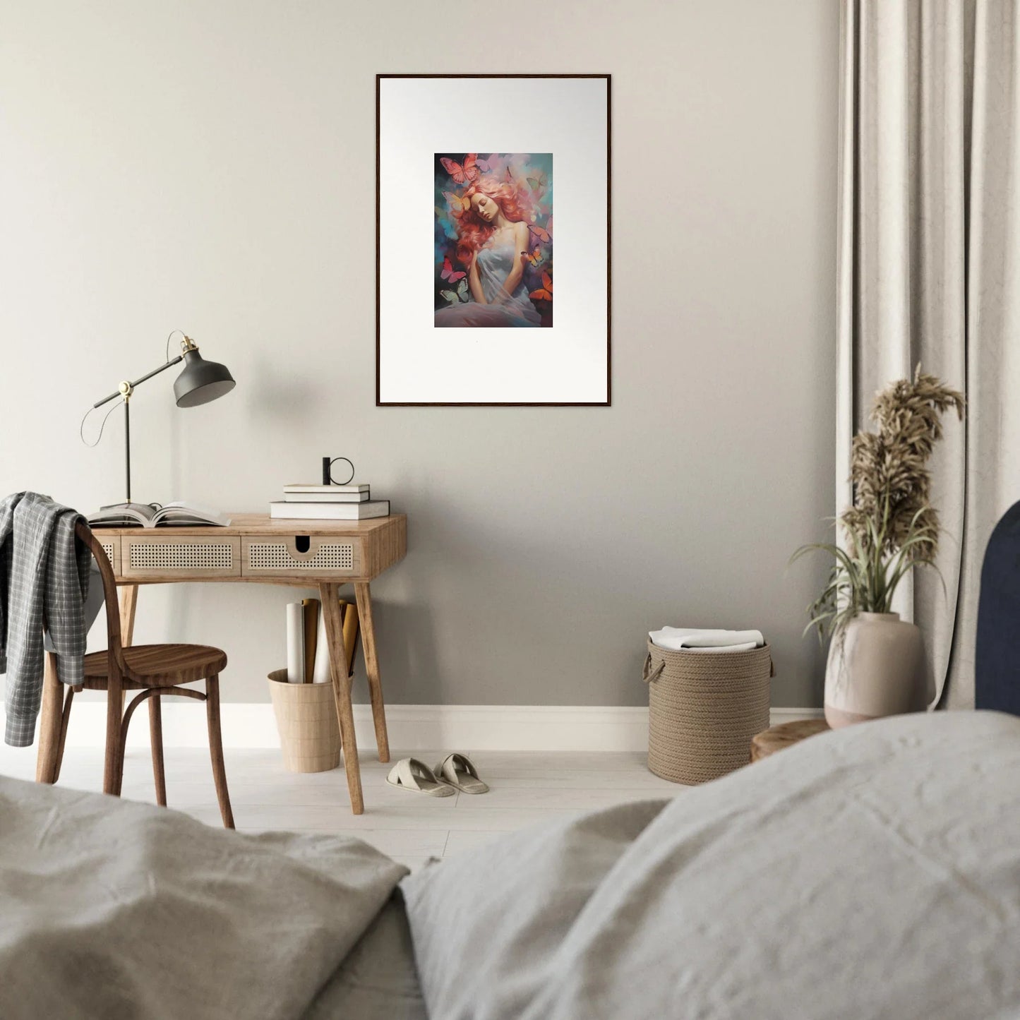 Framed wall art of a colorful abstract portrait for stylish room decor in Dream Stream