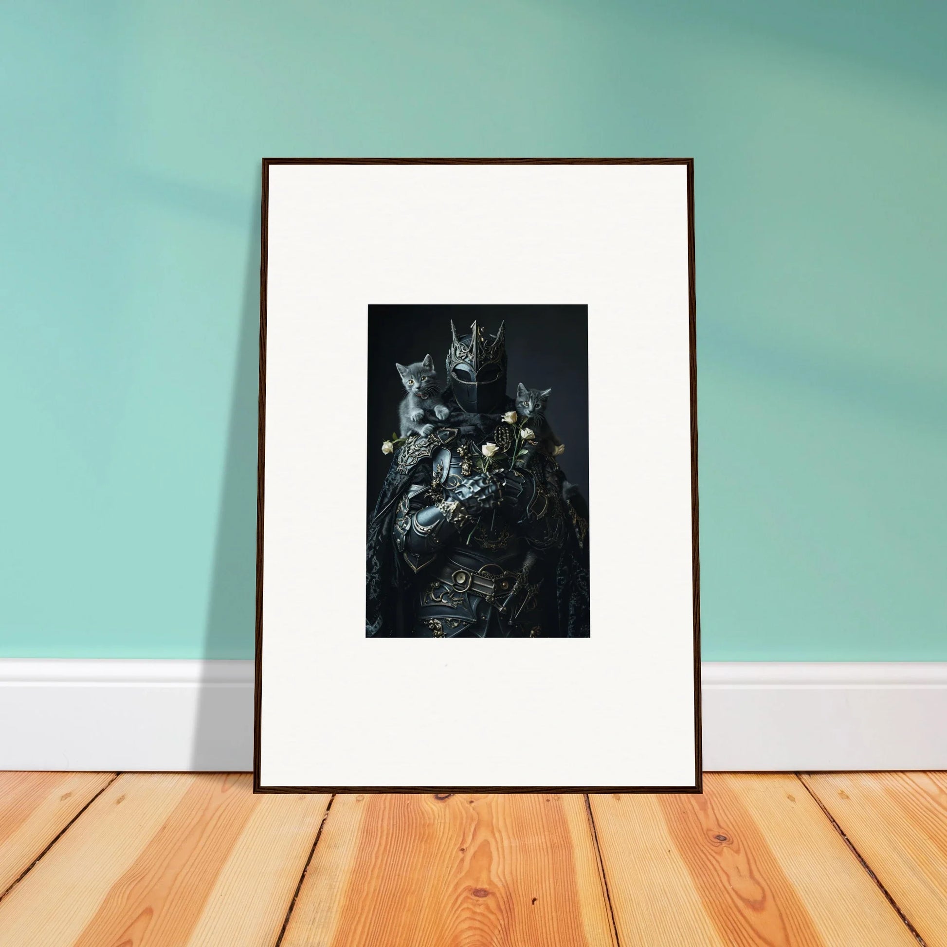 Framed wall art of dark, intricate animal figures for unique room decor