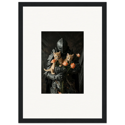 Framed wall art of a dark, moody still life featuring flowers and animals for elegant room decor