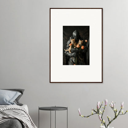 Dark moody still life of fruit and glass in framed wall art, perfect room decor