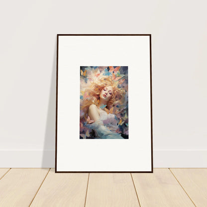 Dreamy woman portrait framed wall art, perfect for room decor or canvas prints