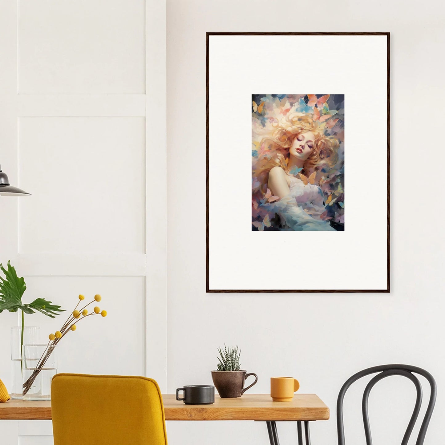 Ethereal framed wall art featuring a dreamlike figure for enchanting room decor