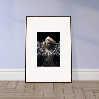 Framed wall art of Glimmer Phantom Reverie featuring a figure with dark wings