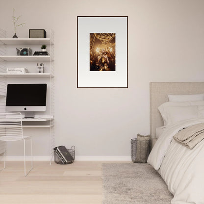 Framed wall art of figures in a warm scene for harmonious room decor