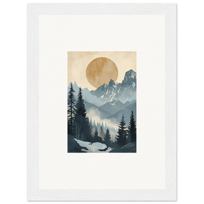 Framed wall art of an alpine serenade with a sunny mountainous forest landscape