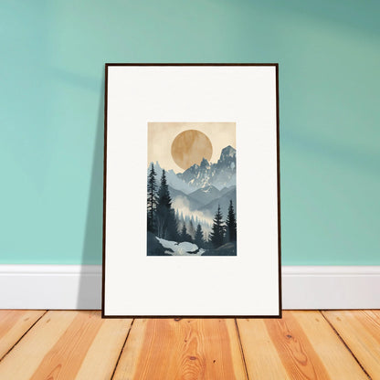 Framed wall art of a mountainous landscape, perfect for alpine serenade room decor