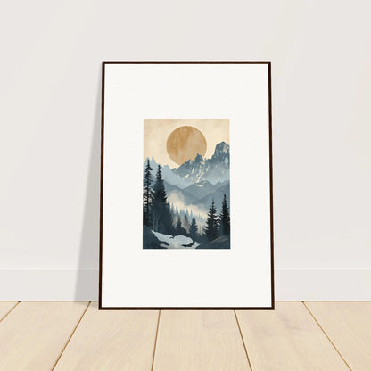 Framed wall art of a mountainous landscape, perfect for Alpine Serenade room decor