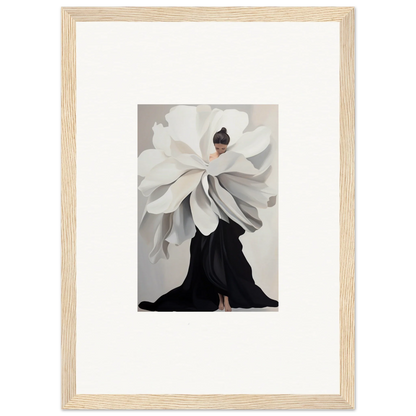 Framed wall art of a person in a white flower dress, perfect for room decor, Epoch Ascends