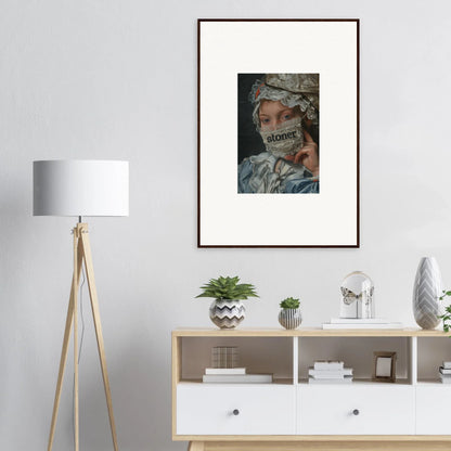 Framed wall art of a person with Marine on their face, perfect for Metamorphose Bliss room decor