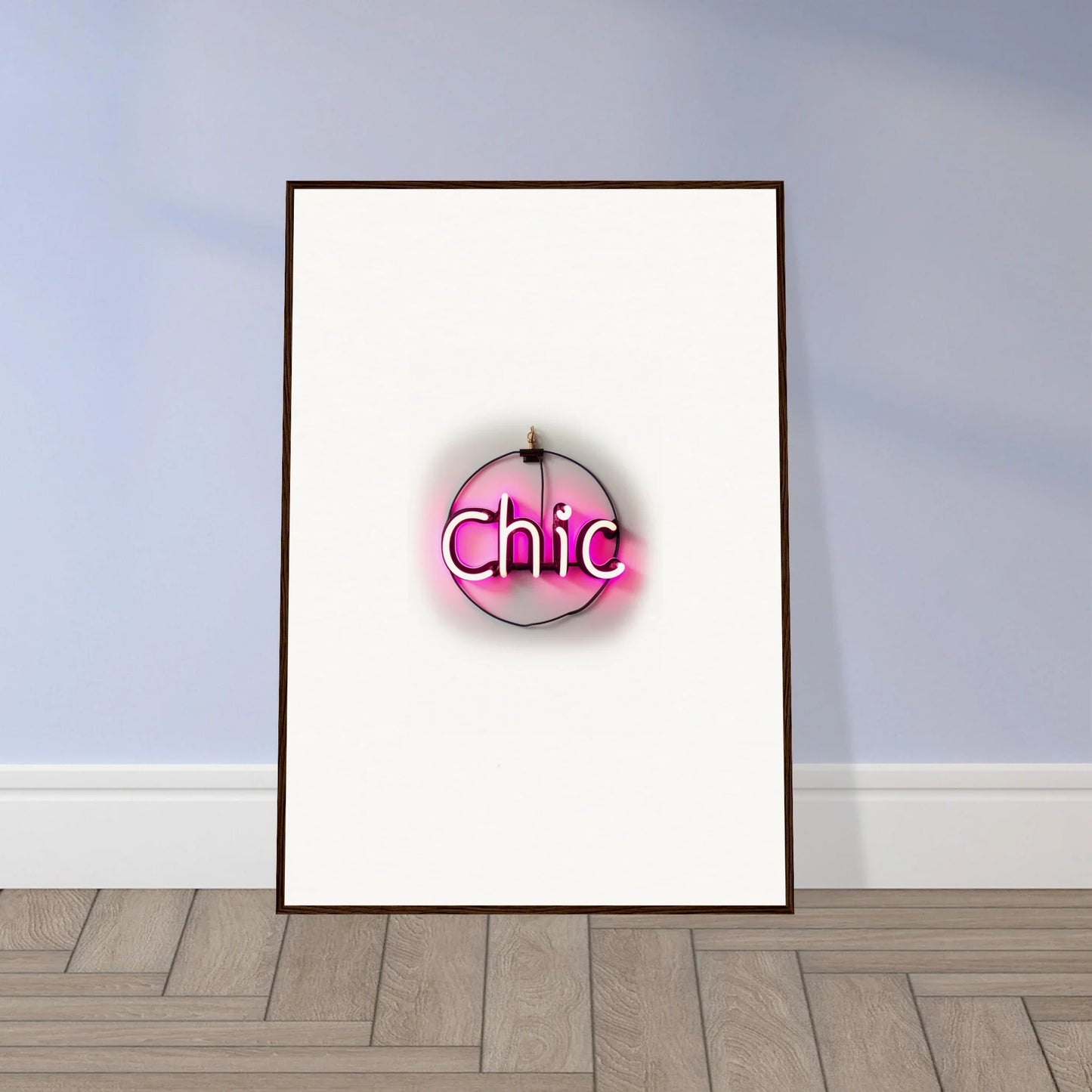 Framed wall art featuring a pink circular Chic design for stylish room decor