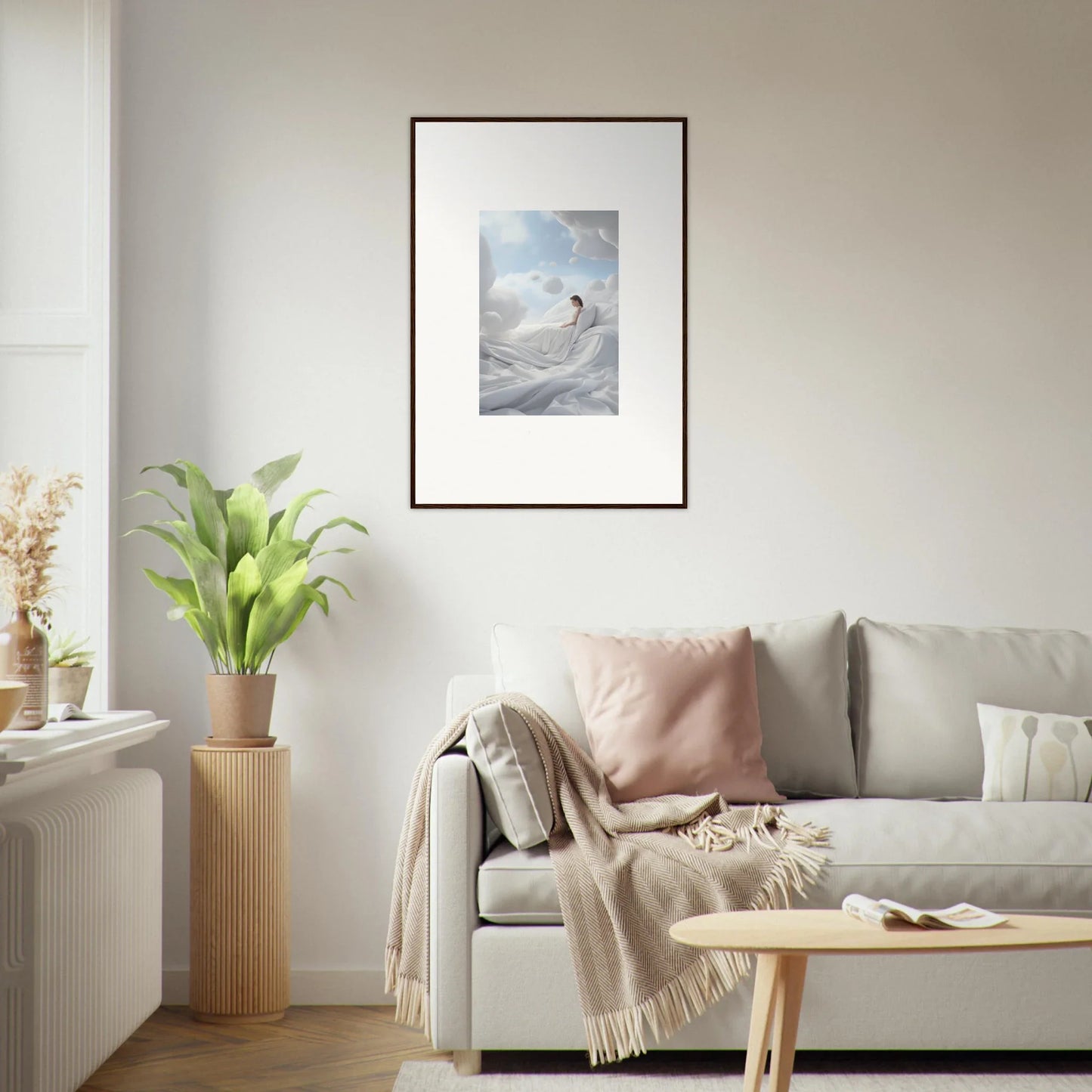 Framed wall art of a surfer riding a wave, perfect for a Cotton Dream room decor