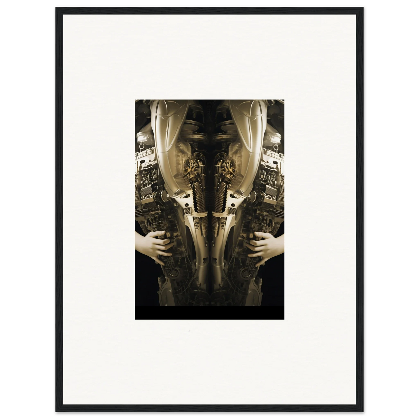 Framed black-and-white photograph showcasing elegance quandary for stylish room decor