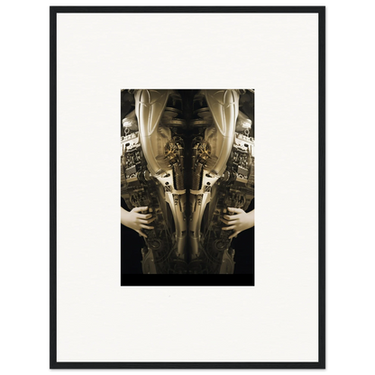 Framed black-and-white photograph showcasing elegance quandary for stylish room decor