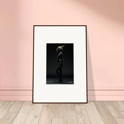 Framed black-and-white silhouette photograph for stylish room decor and noise threshold