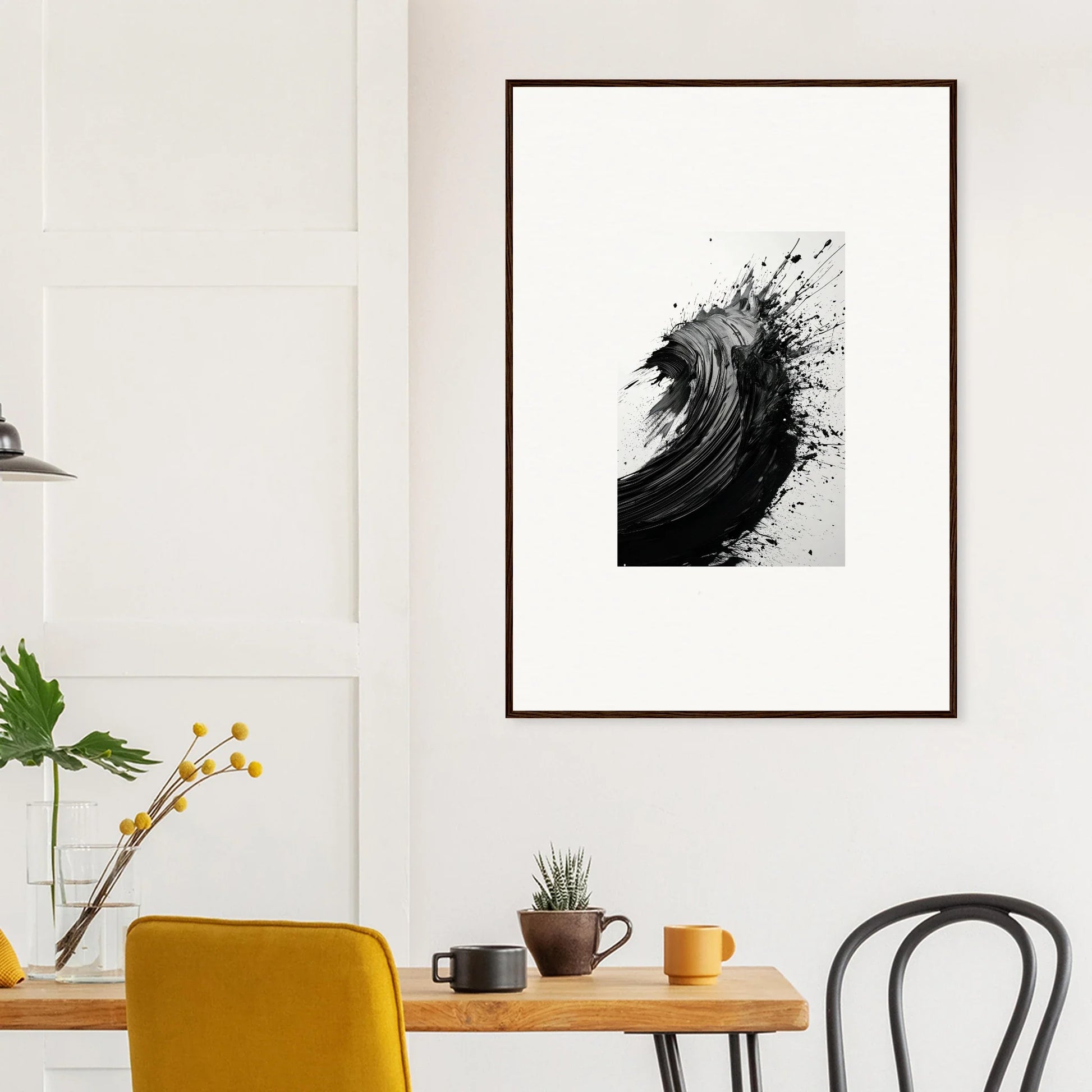 Framed black and white abstract artwork for stylish room decor and canvas prints