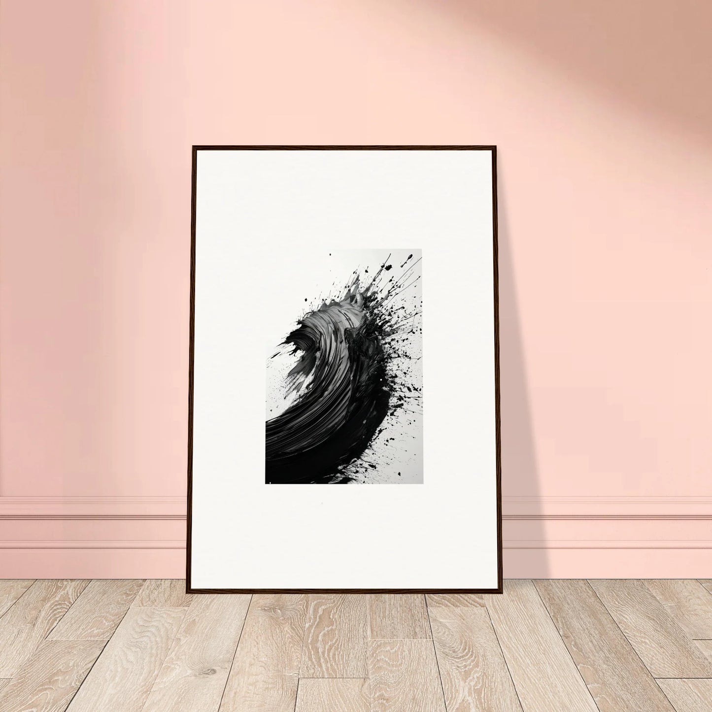 Framed black and white abstract artwork for stylish room decor and modern wall art