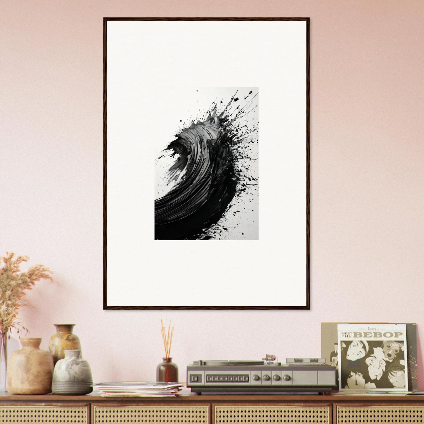 Framed black and white abstract artwork for stylish room decor and canvas prints