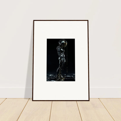 Stylized human figure framed black and white artwork for modern room decor